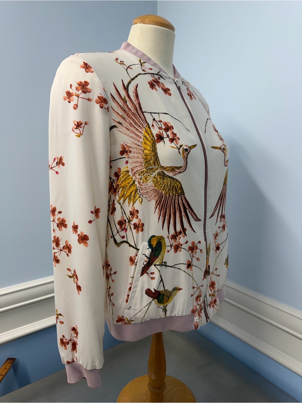 Zara Floral Bird Bomber Jacket - Picture 3 of 12